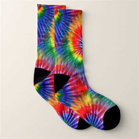 Rainbow Tie Dye Psychedelic Retro Fun Hippie Socks