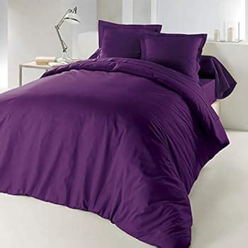 Parure De Lit Satin Housse De Couette Violet Drap Housse 4 Taies 2