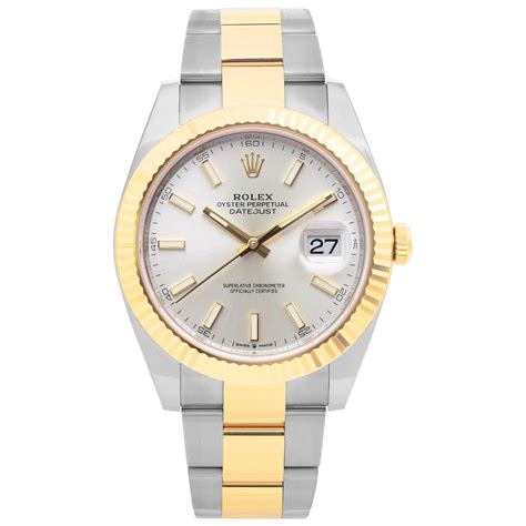 Rolex Datejust 41 Steel Yellow Gold Silver Dial Mens Watch 126333