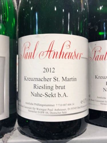 Paul Anheuser Kreuznacher St Martin Riesling Brut Vivino Us