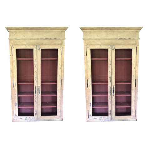 Pair of Vintage Metal Industrial Cabinets For Sale at 1stDibs