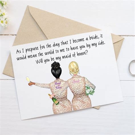 Bridesmaid Proposal Card Maid Of Honor Proposal Card Bridal Etsy