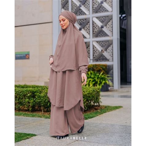 Noura Set Free Khimar Original By Haurabelle Umrah Edition Ready