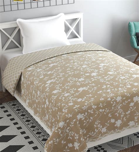 Buy Beige Floral 80 GSM Single Bed Dohar By Florida At 23 OFF By