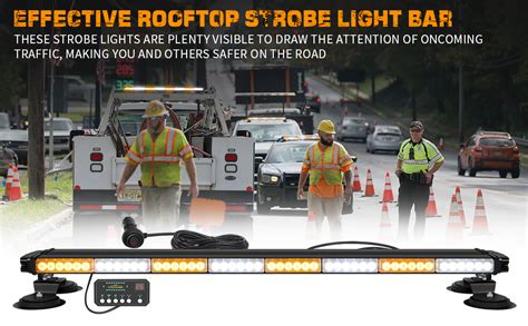 Amazon Xridonsen Led Roof Top Strobe Light Bar Amber White