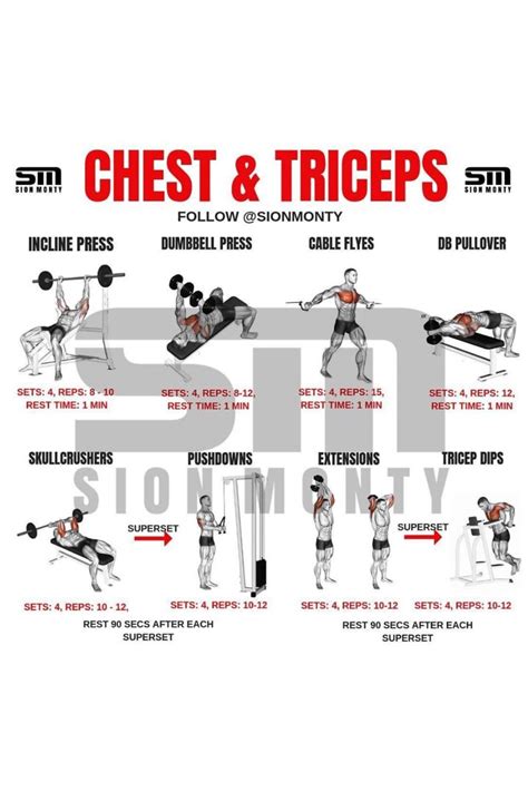 Chest And Triceps Workout Chest Day Workout Gym Workout Chart Push Workout