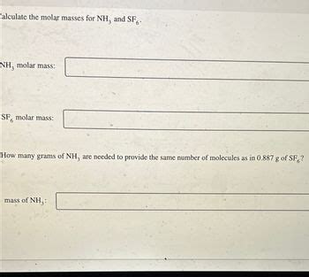 Answered Calculate The Molar Masses For Nh And Bartleby