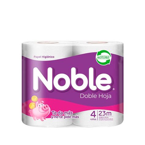 Super El Trebol Papel Higiénico Noble Doble Hoja 4 Rollos 23 mts