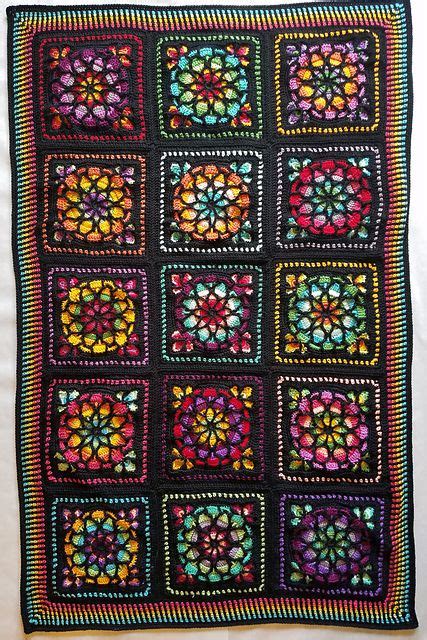 Ravelry Project Gallery For Stained Glass Window Afghan Pattern By