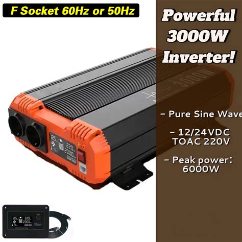 6000W DC12V 24V To AC 220V 50Hz Or 60HZ Pure Sine Wave Power Inverter