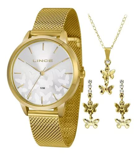 Reloj De Pulsera Lince Lrg4601l De Cuerpo Color Dorado Para Mujer