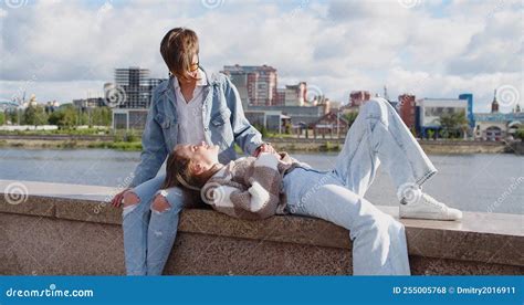 Two Lesbian Women Enjoy Each Other Outdoor Love And Relationships Concept Stock Footage Video