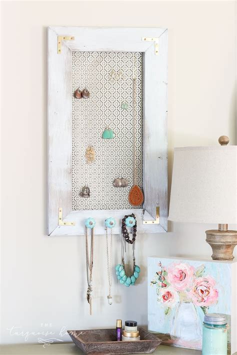 A Distressed Industrial DIY Jewelry Organizer | The Turquoise Home