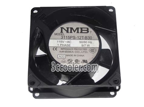 NMB 80x38mm 3115PS 12T B30 A00 115V 9 7W 2 Pin AC Fan Cabinet Cooler