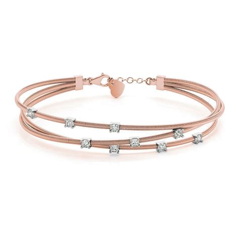 Shop Italian Design Diamond Bracelet In 14k Rose Gold At Fascinating