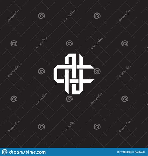 Initial Letter Overlapping Interlock Logo Monogram Line Art Style Stock