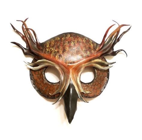 Owl Leather Mask With Detail Tooled Face By Teonova On Etsy 138 00