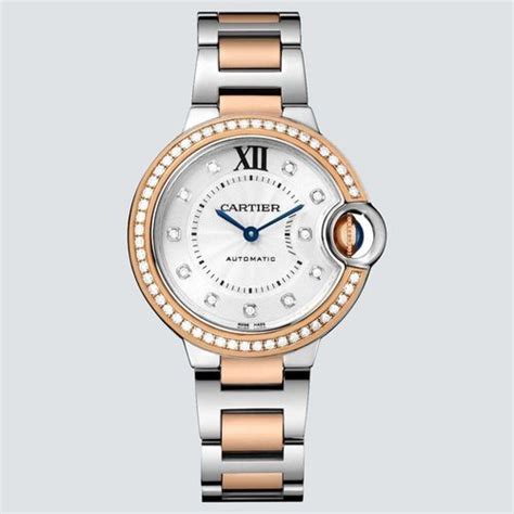 Cartier Reloj Ballon Bleu De Cartier Oro Rosa Acero Y Diamantes 33mm