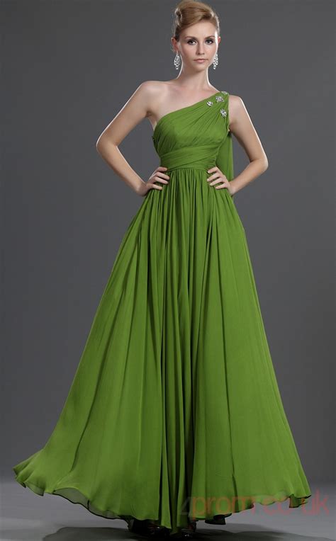 Lime Green 100d Chiffon A Line Off The Shoulder Floor Length Prom Dress