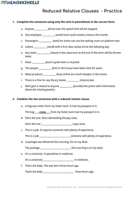 Relative Clauses English Esl Worksheets For Distance Learning