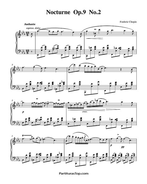 Nocturne Op 9 No 2 Partitura Chopin Partituras Top