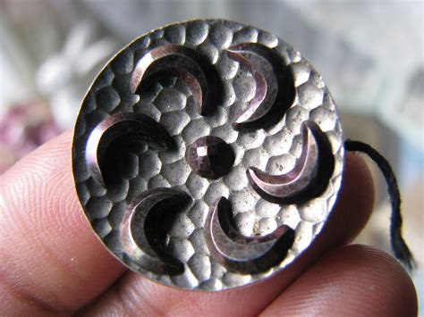 Antique Cut Steel Button Victorian Cut Steel Button Cut Steel Studded