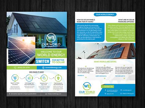 Elegant Playful Solar Energy Flyer Design For A Company By Esolz