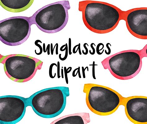 Sunglasses Watercolor Clipart Sunglasses Clip Art Summer Clipart For Personal And Commercial