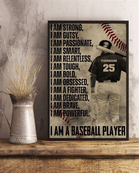 I Am Strong Gutsy Passionate Smart I Am A Baseball Player Vintage