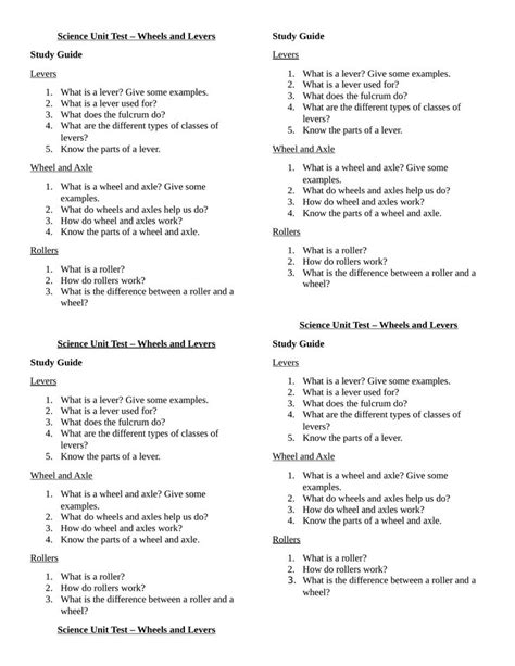 Wheels And Levers Study Guide By Clnguyen · Ninja Plans Learn Physics