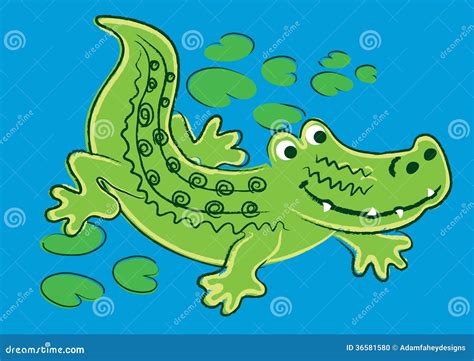 Alligator stock vector. Illustration of cartoon, teeth - 36581580