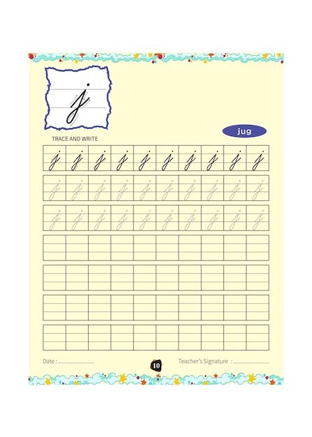 Premium Vector Free Vector Letter J Cursive Writing Worksheet