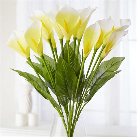 White Artificial Calla Lily Bush Bushes Bouquets Floral Supplies