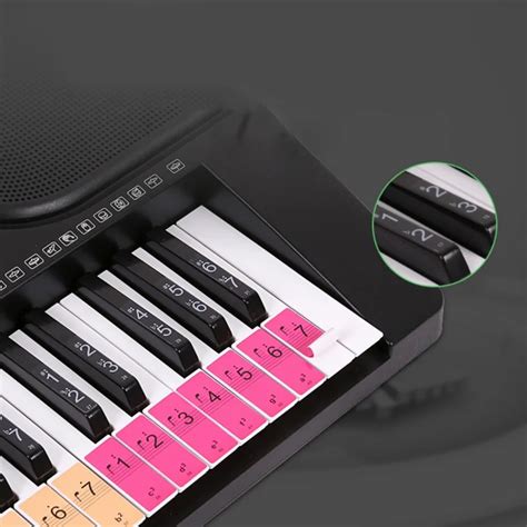 54 Keys Stickers Music Decal Label Note 88 Keys Piano Keyboard Sound ...