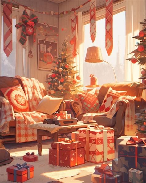 Premium Ai Image There Is A Living Room With A Christmas Tree And