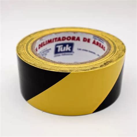 Cinta Delimitadora Tuck Amarillo Negro 48mmx20mts Paq 6 Pzas En Venta