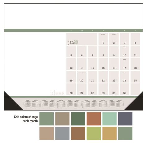 2020 Modern Desk Pad Ideas Calendar | 22" x 17" Full Color Deskpad ...