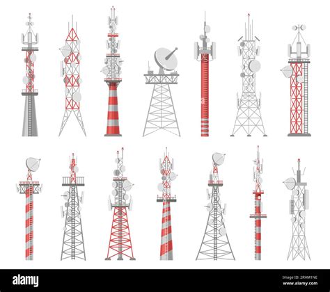 Communication Towers Antennas Stock Vector Images Alamy