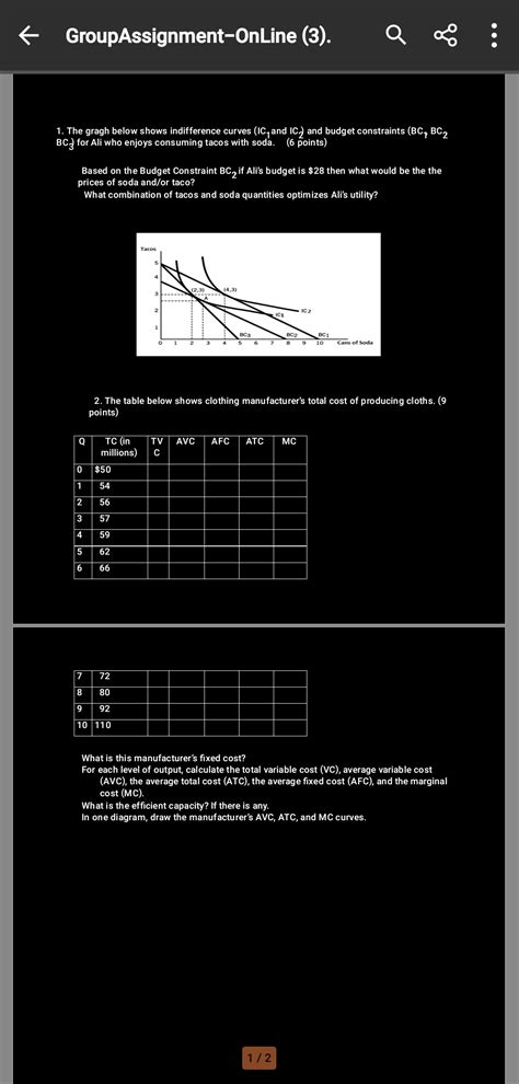 Solved 1 The Gragh Below Shows Indifference Curves I1