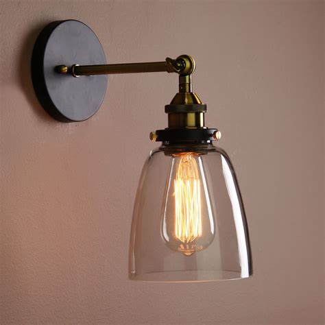 Vintage Industrial Country Style Wall Sconce Light Wall Lamp With Glass Shade Korridor