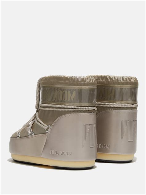 Moon Boot Icon Low Glance Platinum Satin Boots K B Nu