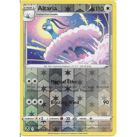 Pokemon Trading Card Game 143 195 Altaria Reverse Holo SWSH 12 Silver