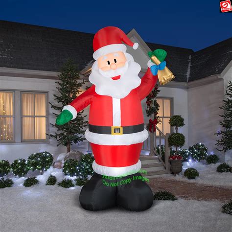 10 Gemmy Airblown Giant Santa Claus W Christmas Bell Yard Decoration