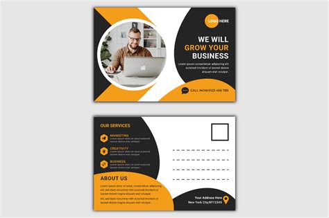 Business Postcard Template Design Graphic by grahphic · Creative Fabrica