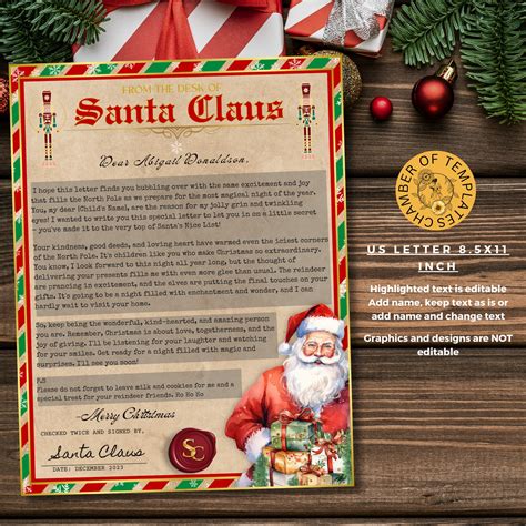 Editable Bundle Letter From Santa Nice List Certificate Editable Printable Instant Download From