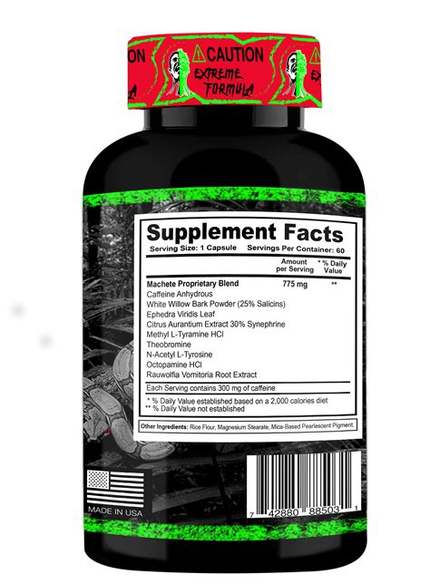 Terror Labz Machete 60 Capsules Super Supplement