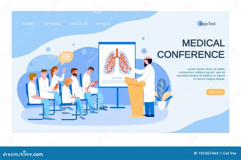 Medical Conference In Clinic Group Meeting Vector Illustration