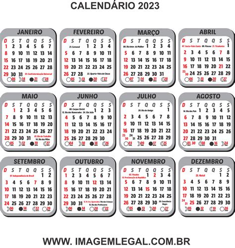 Calendário 2023 fundo transparente imagem legal Artofit