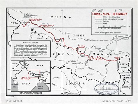 Large detailed China - Nepal boundary map - 1965 | Nepal | Asia | Mapsland | Maps of the World