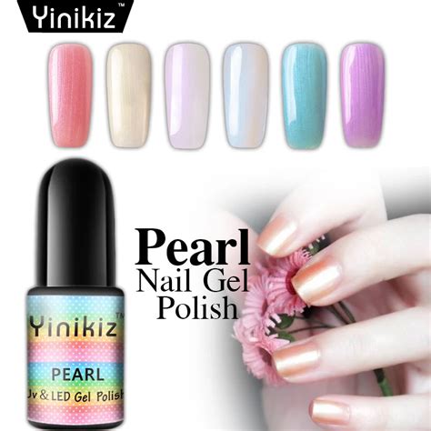 Yinikiz Shell Nail Gel 6 Colors Pearl Gel Polish Soak Off UV LED